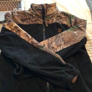 Black/Camo Long Sleeve Zip-up